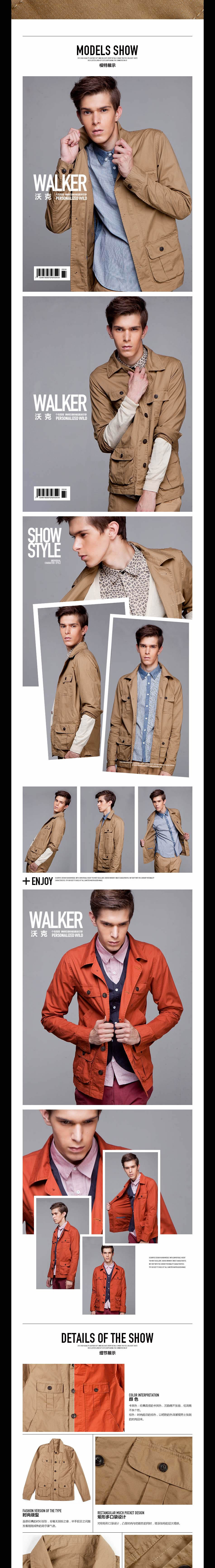 男生外套休閑春秋男裝產品描述模板