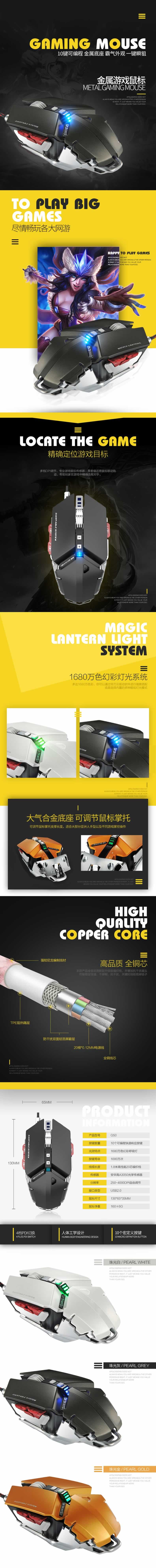 金屬游戲鼠標電腦配件詳情